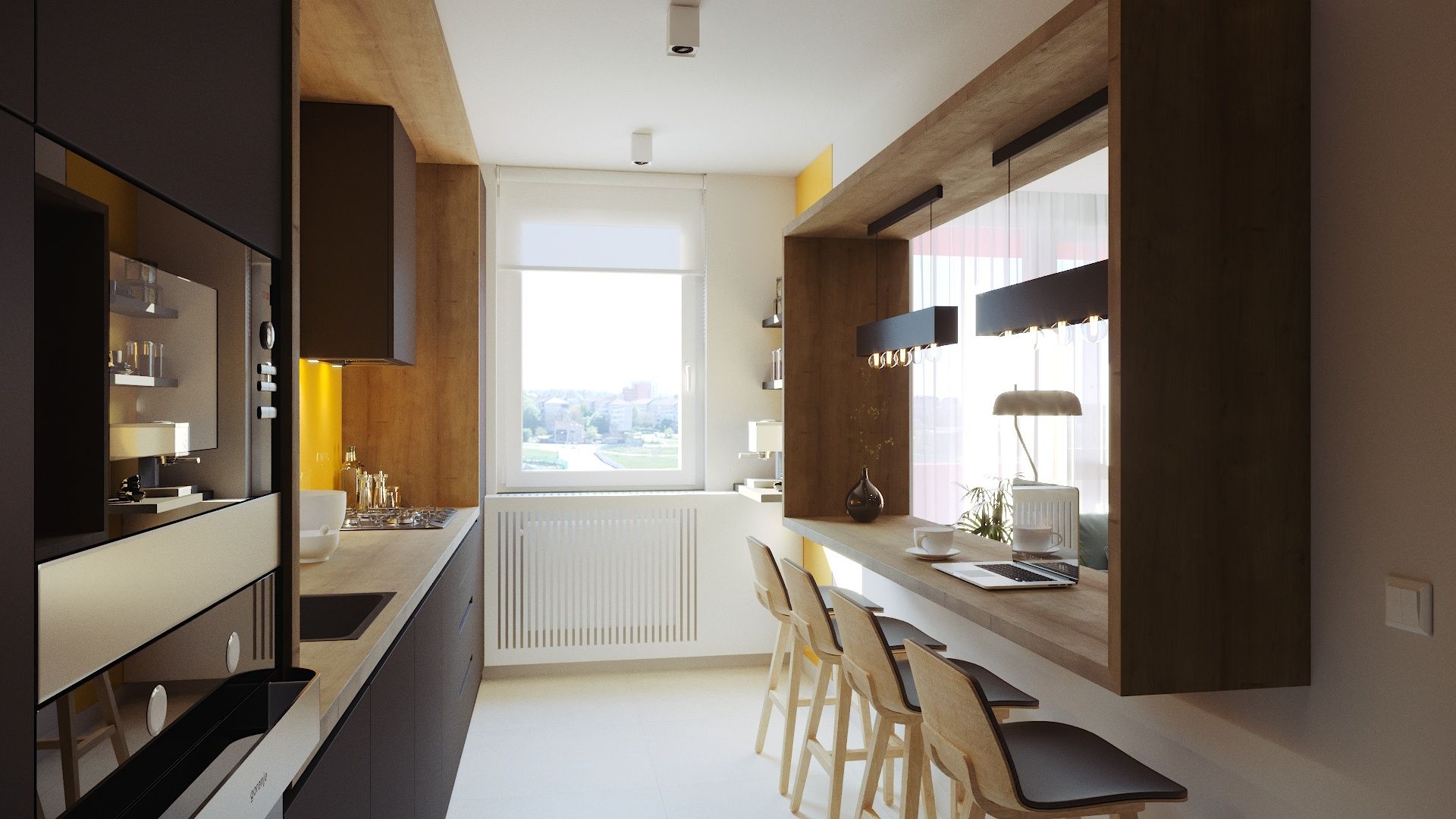 Design interior Dark Tones in a 2-Room Apartment in Oradea, Romania Oradea România Davidsign - 6