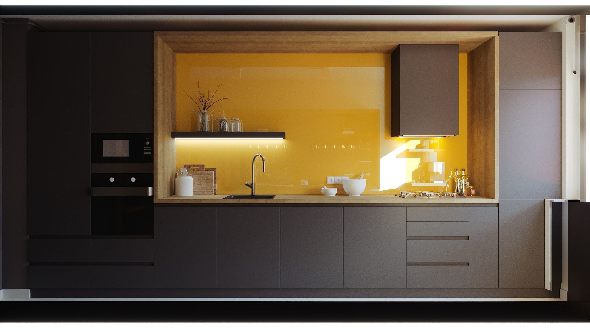 Design interior Dark Tones in a 2-Room Apartment in Oradea, Romania Oradea România Davidsign - 7