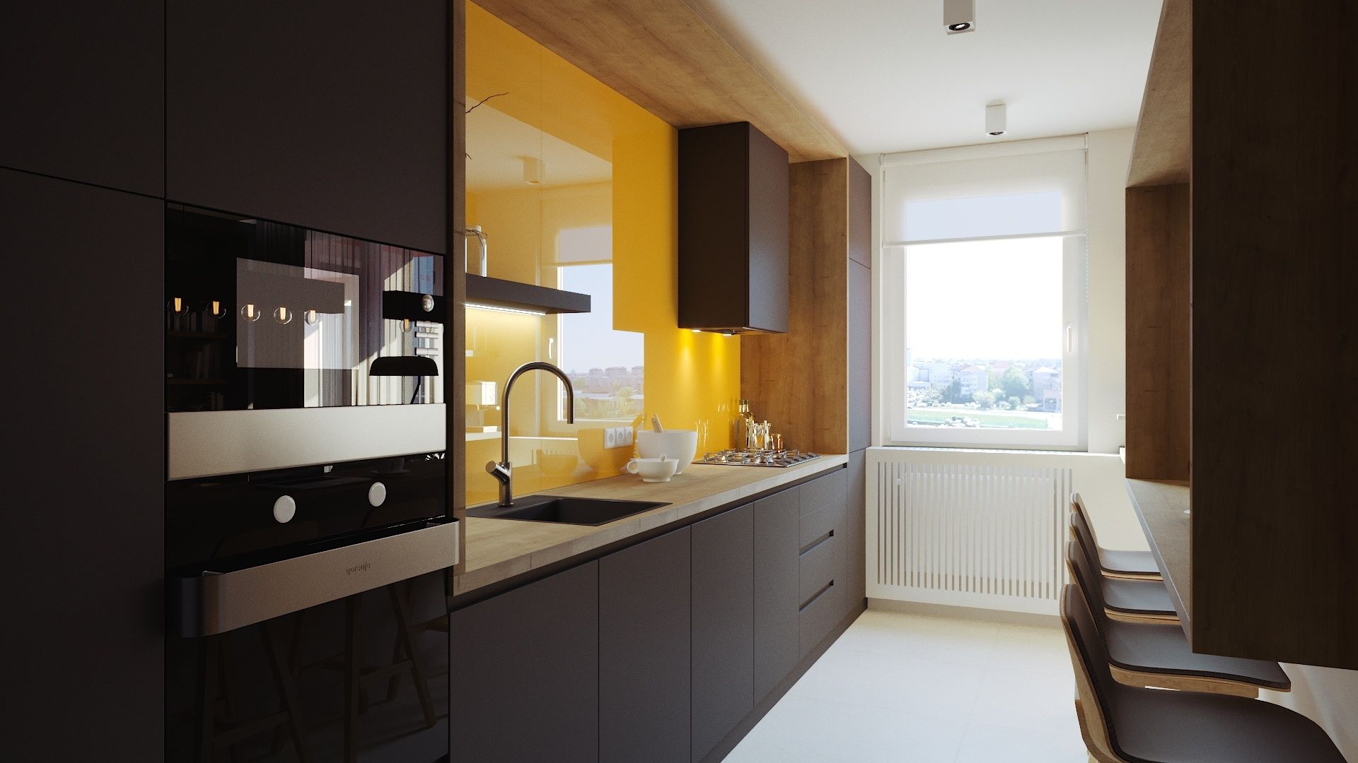 Design interior Dark Tones in a 2-Room Apartment in Oradea, Romania Oradea România Davidsign - 8