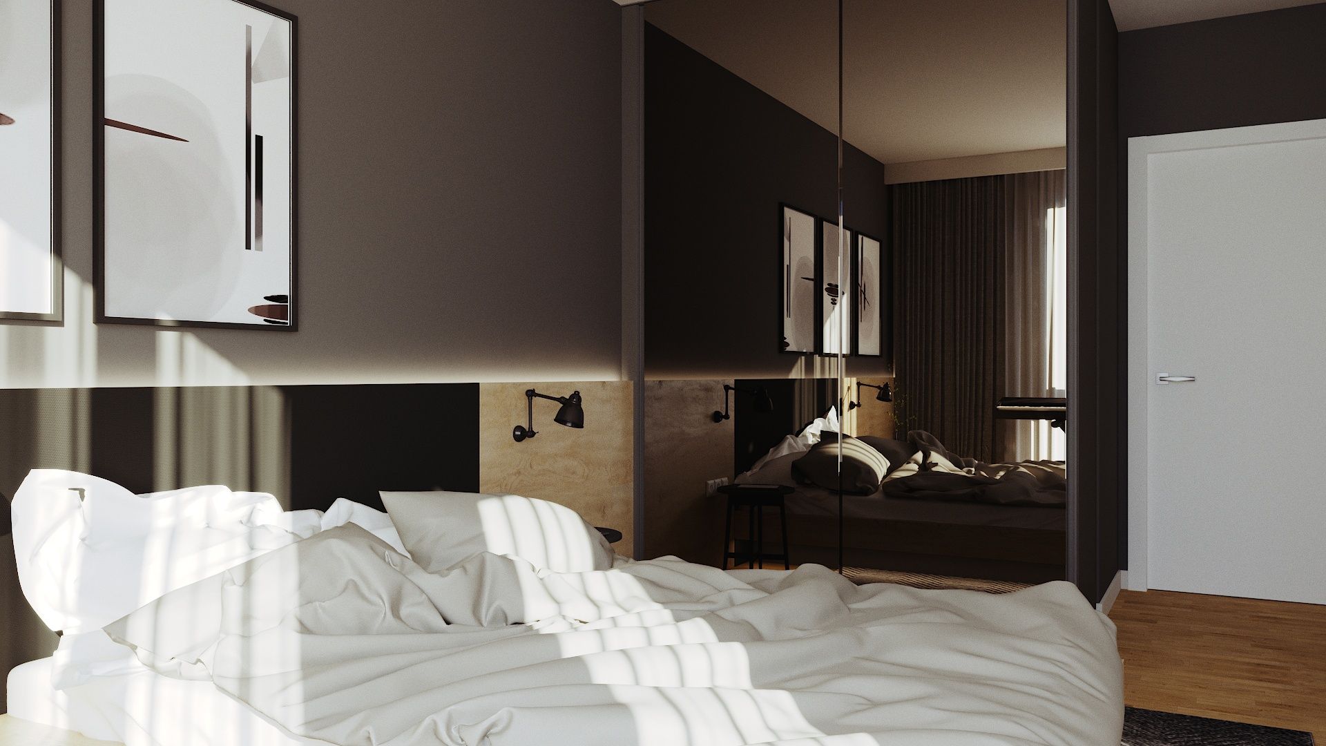 Design interior Dark Tones in a 2-Room Apartment in Oradea, Romania Oradea România Davidsign - 14