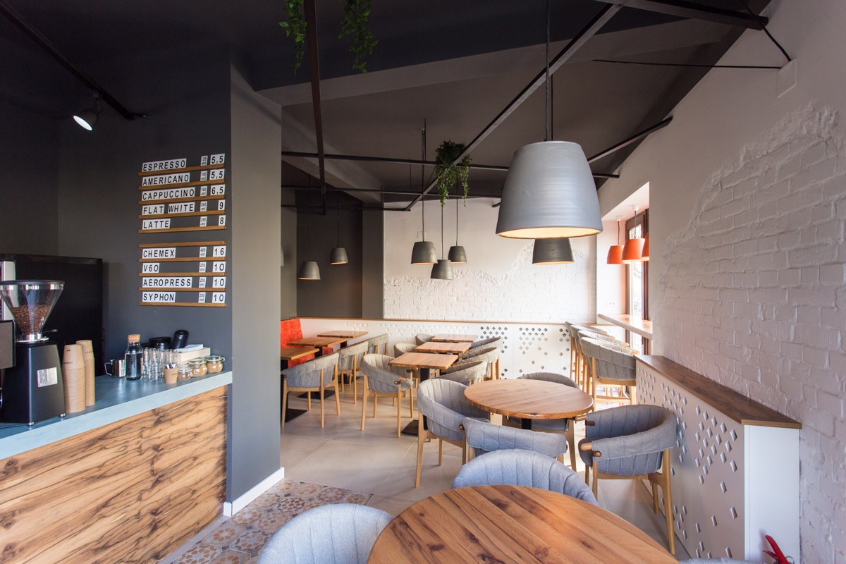 Interior design: SNOOZZ Cafe in Oradea, Romania