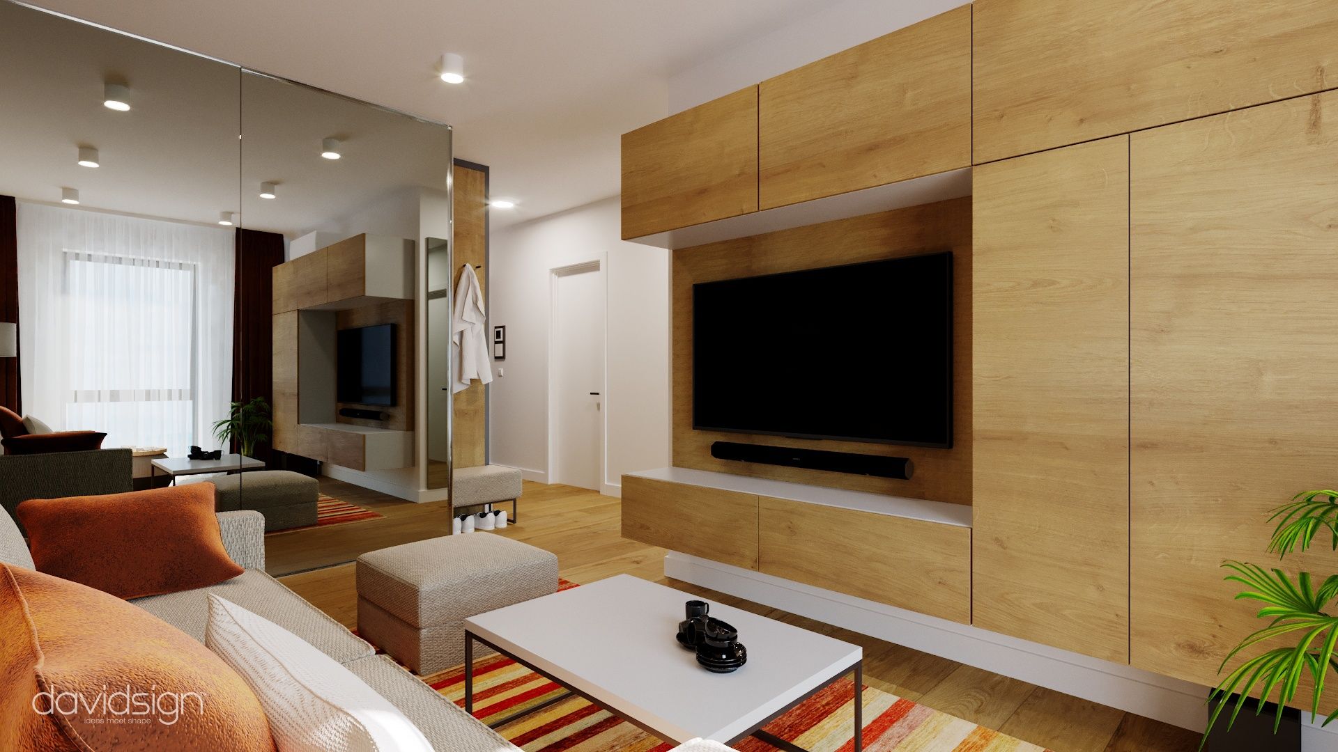 Design interior One-Room Apartment In Oradea Oradea România Davidsign - 1